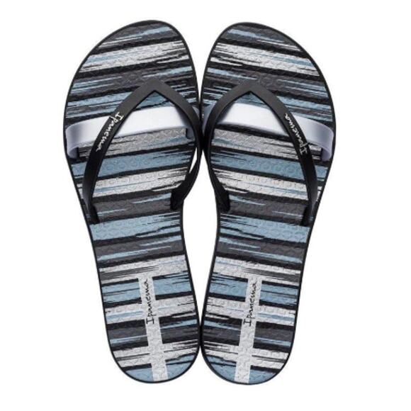 New Ipanema Women's Black/Gray Kirei Silk IV Flip-Flop Sandal Size 10 - Picture 2 of 9